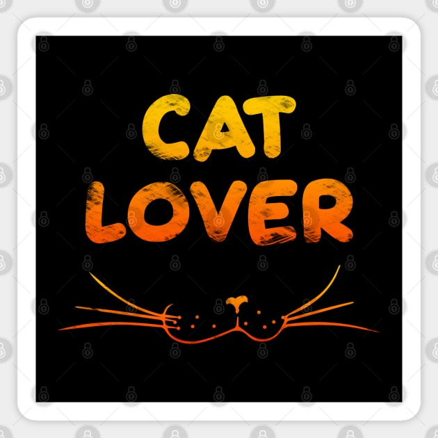 Cat Lover - Orange Sticker by Scailaret